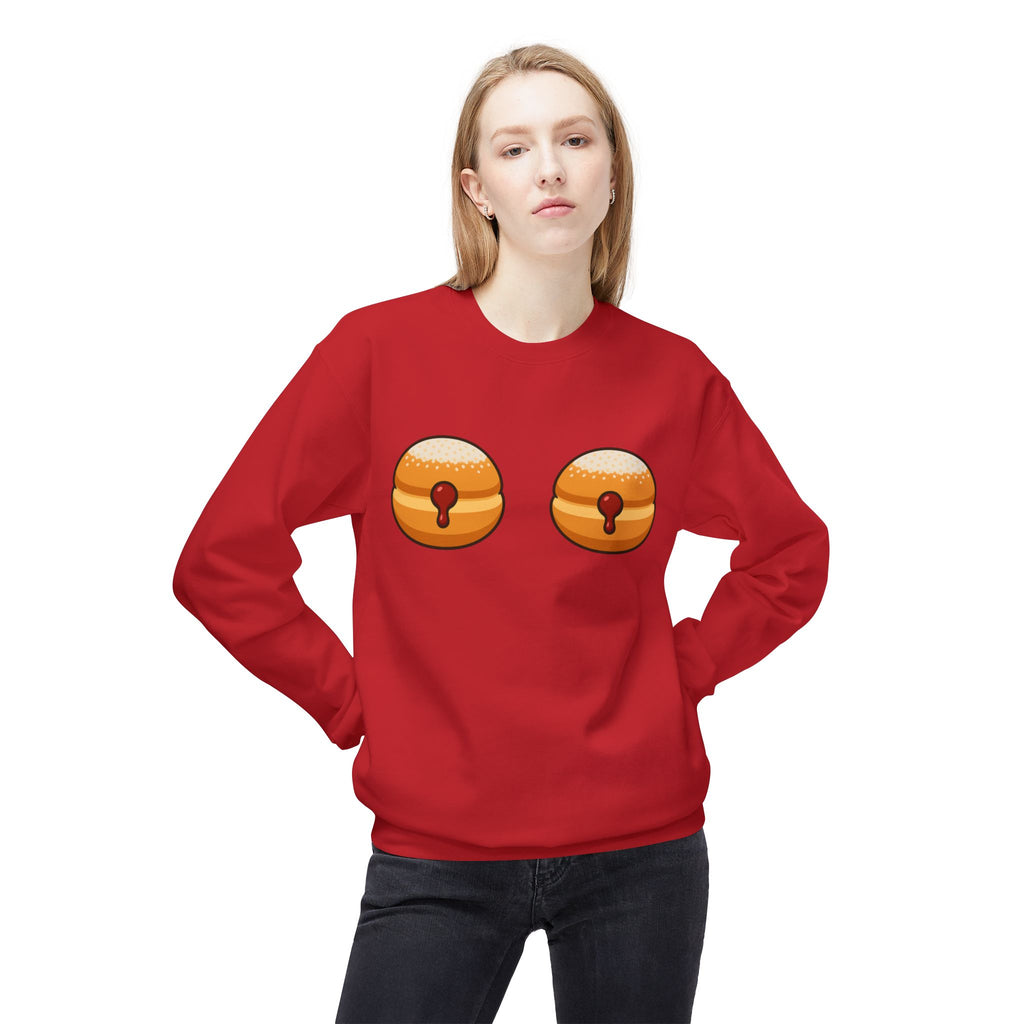 Crewneck Sweatshirt with Funny Paczki Boobs Design