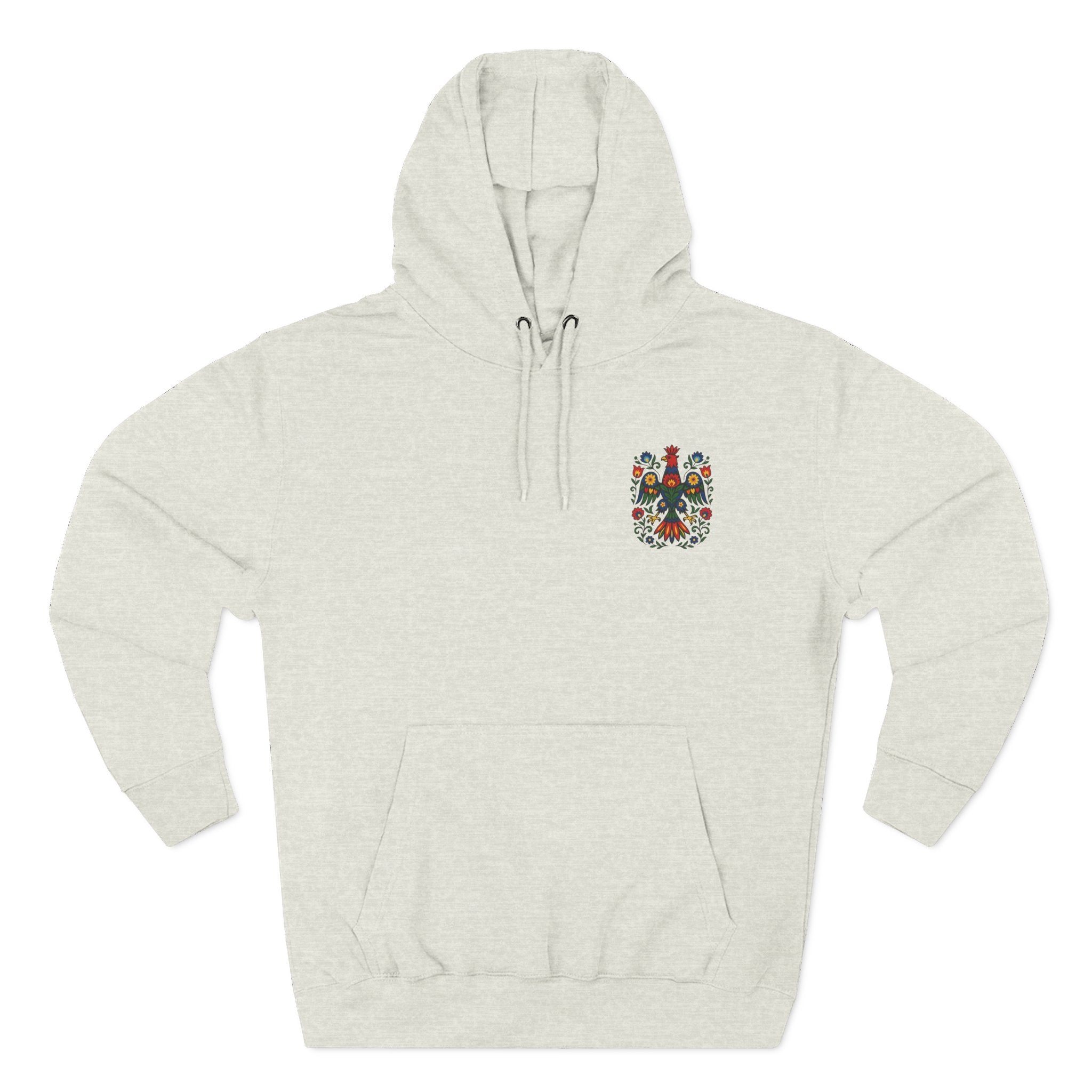 Folk Art Eagle Hoodie — Colorful Polish Wycinanki Design
