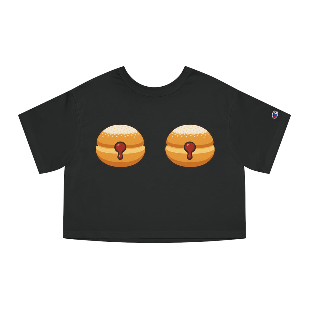 Cropped T-Shirt - Paczki Boobs Funny Crop Top