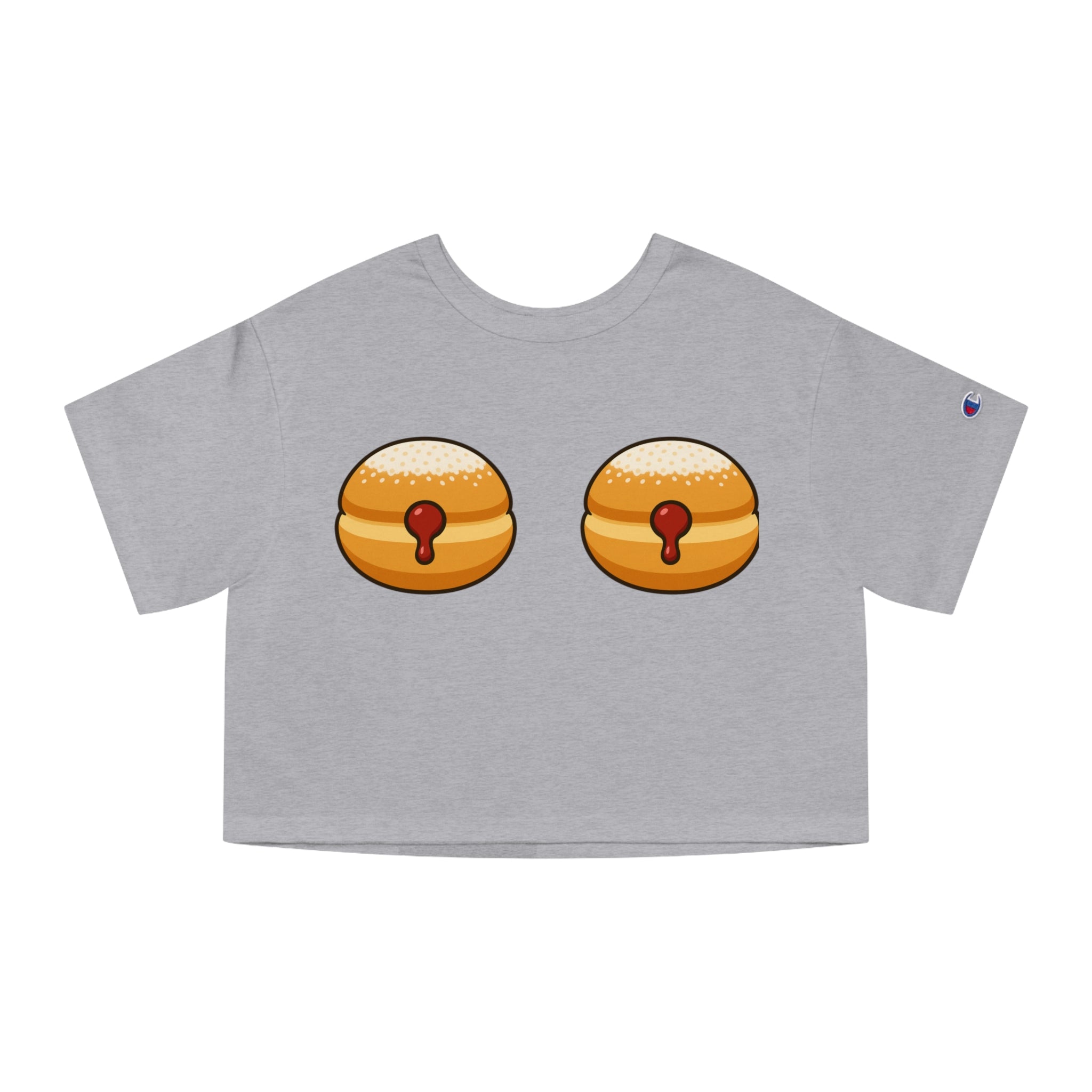 Cropped T-Shirt - Paczki Boobs Funny Crop Top