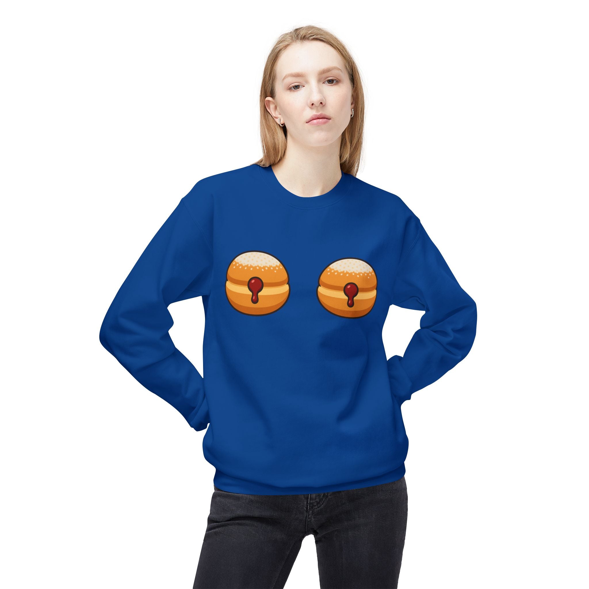 Crewneck Sweatshirt with Funny Paczki Boobs Design