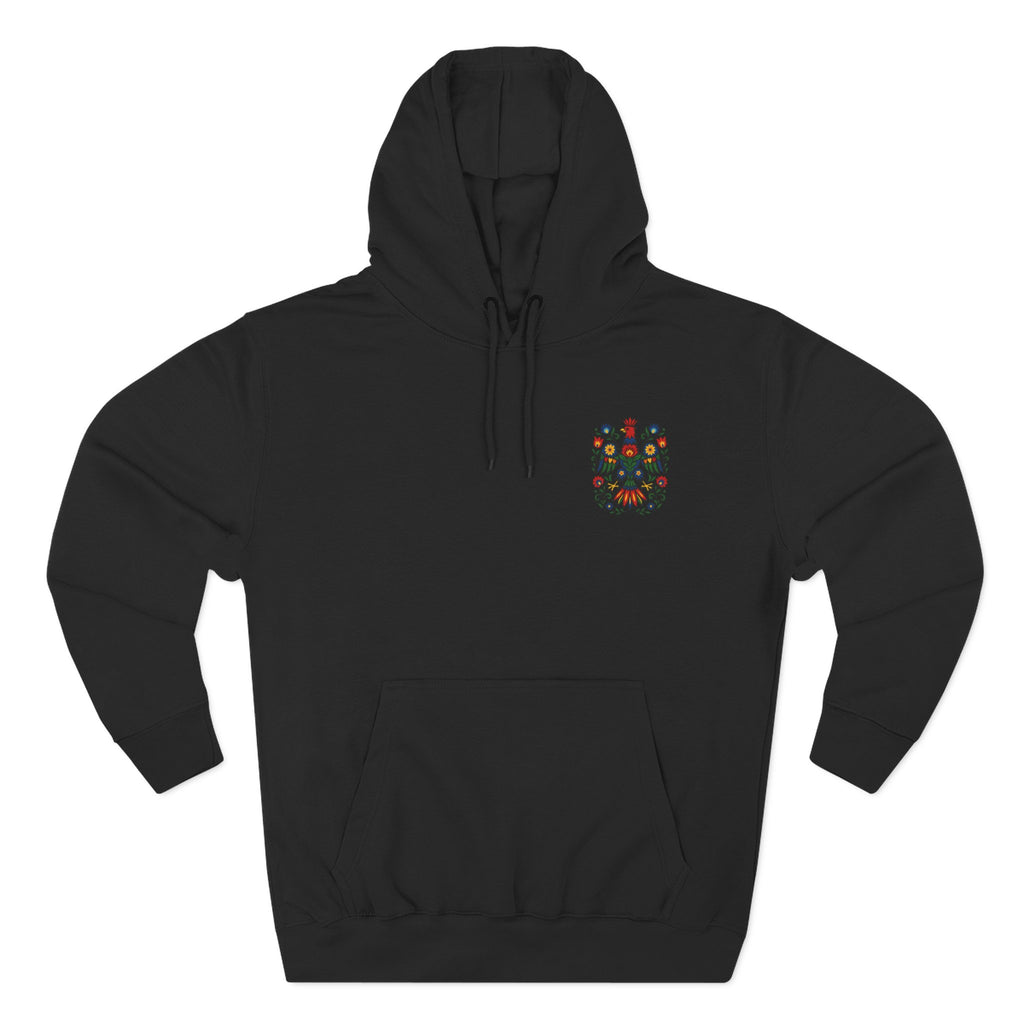 Folk Art Eagle Hoodie — Colorful Polish Wycinanki Design