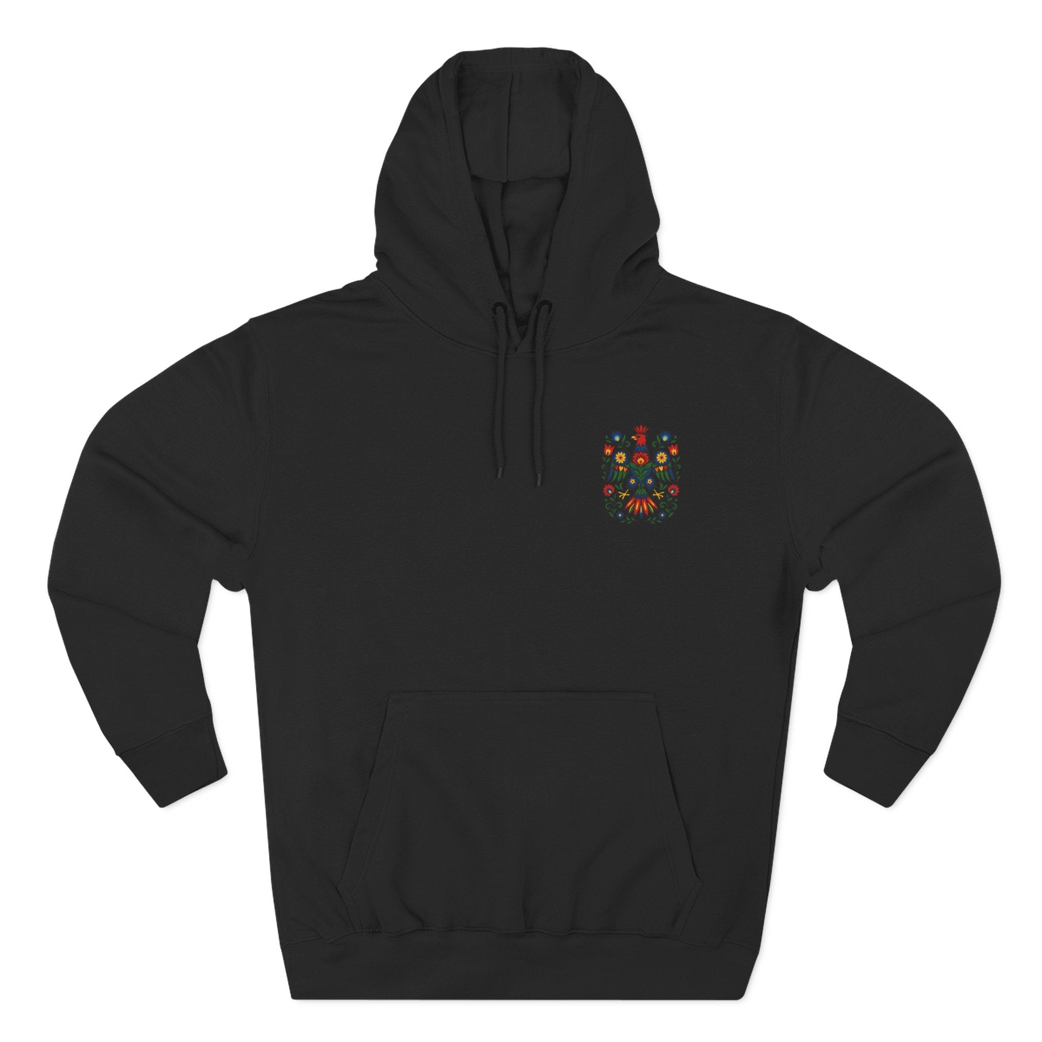 Folk Art Eagle Hoodie — Colorful Polish Wycinanki Design