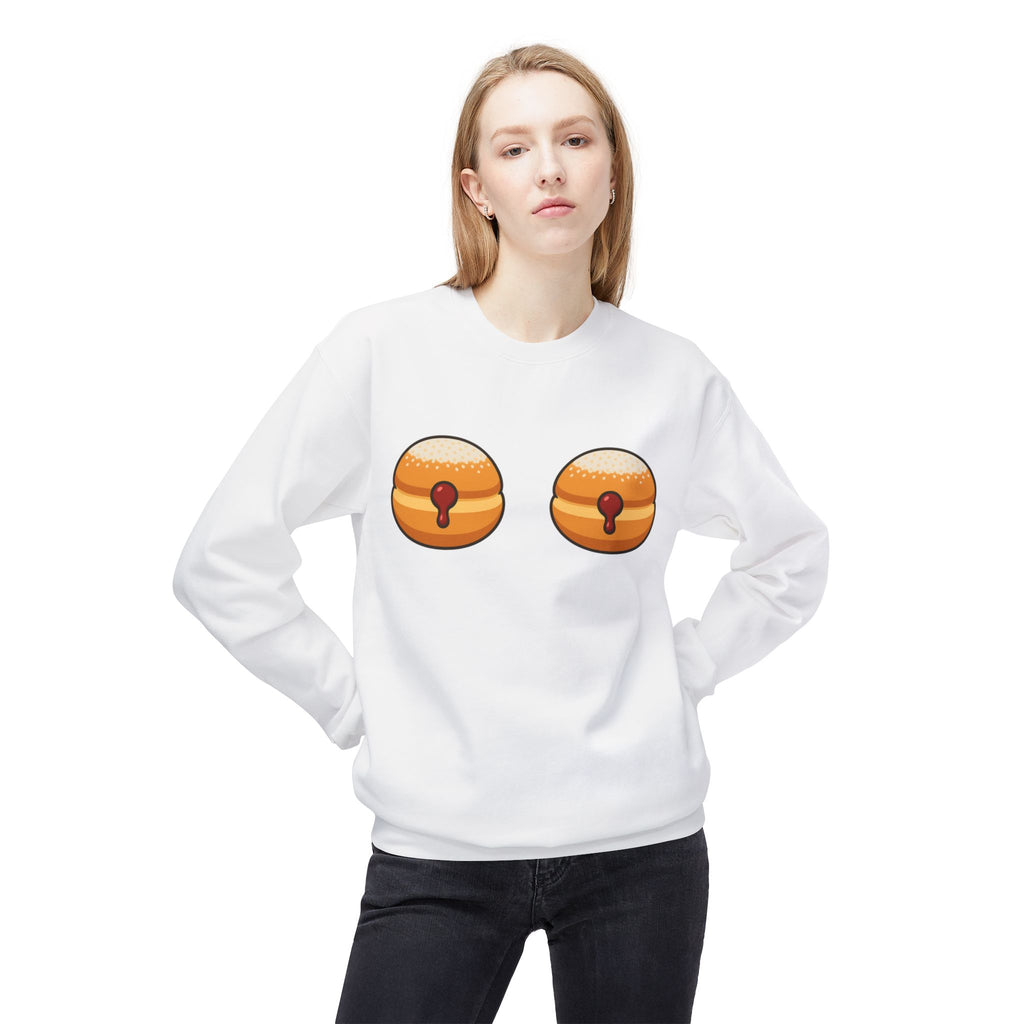 Crewneck Sweatshirt with Funny Paczki Boobs Design