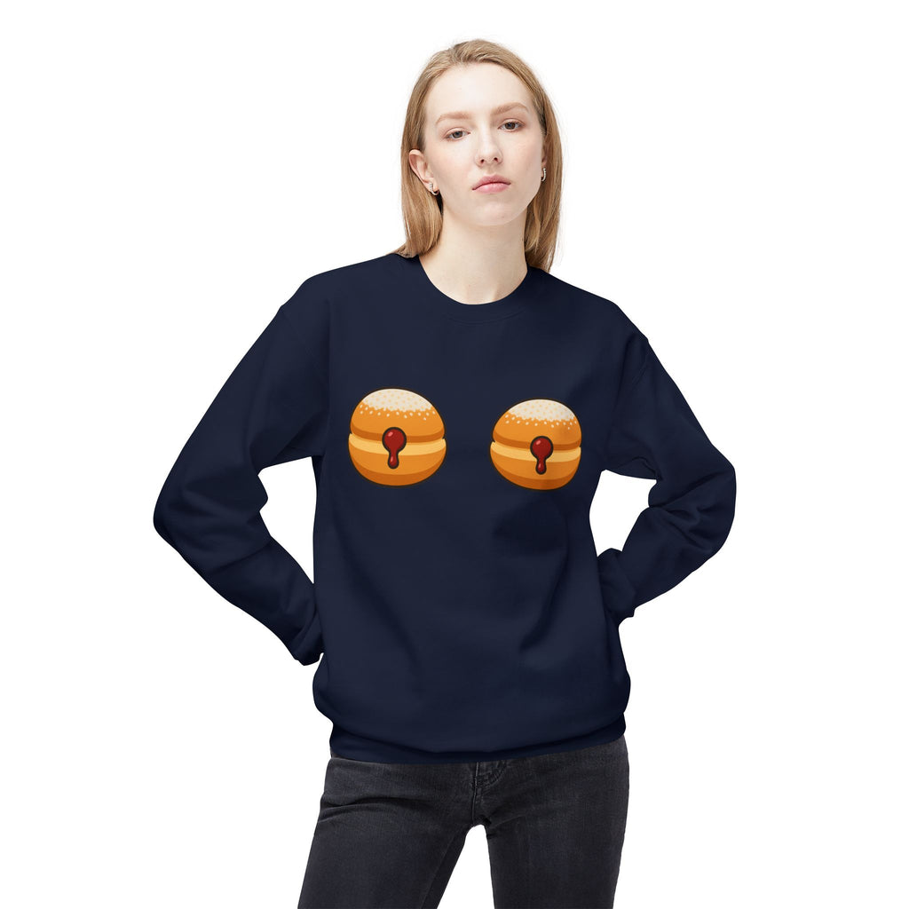 Crewneck Sweatshirt with Funny Paczki Boobs Design