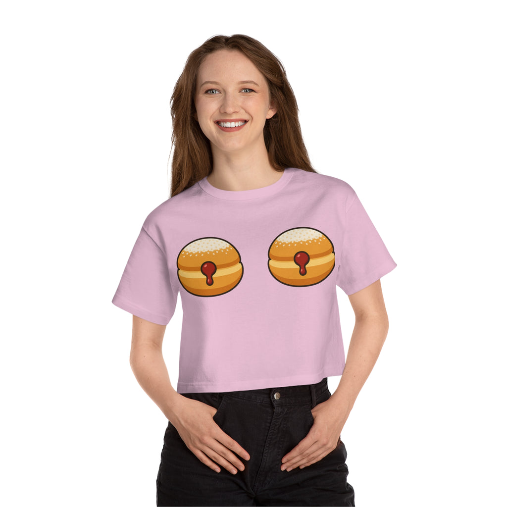 Cropped T-Shirt - Paczki Boobs Funny Crop Top