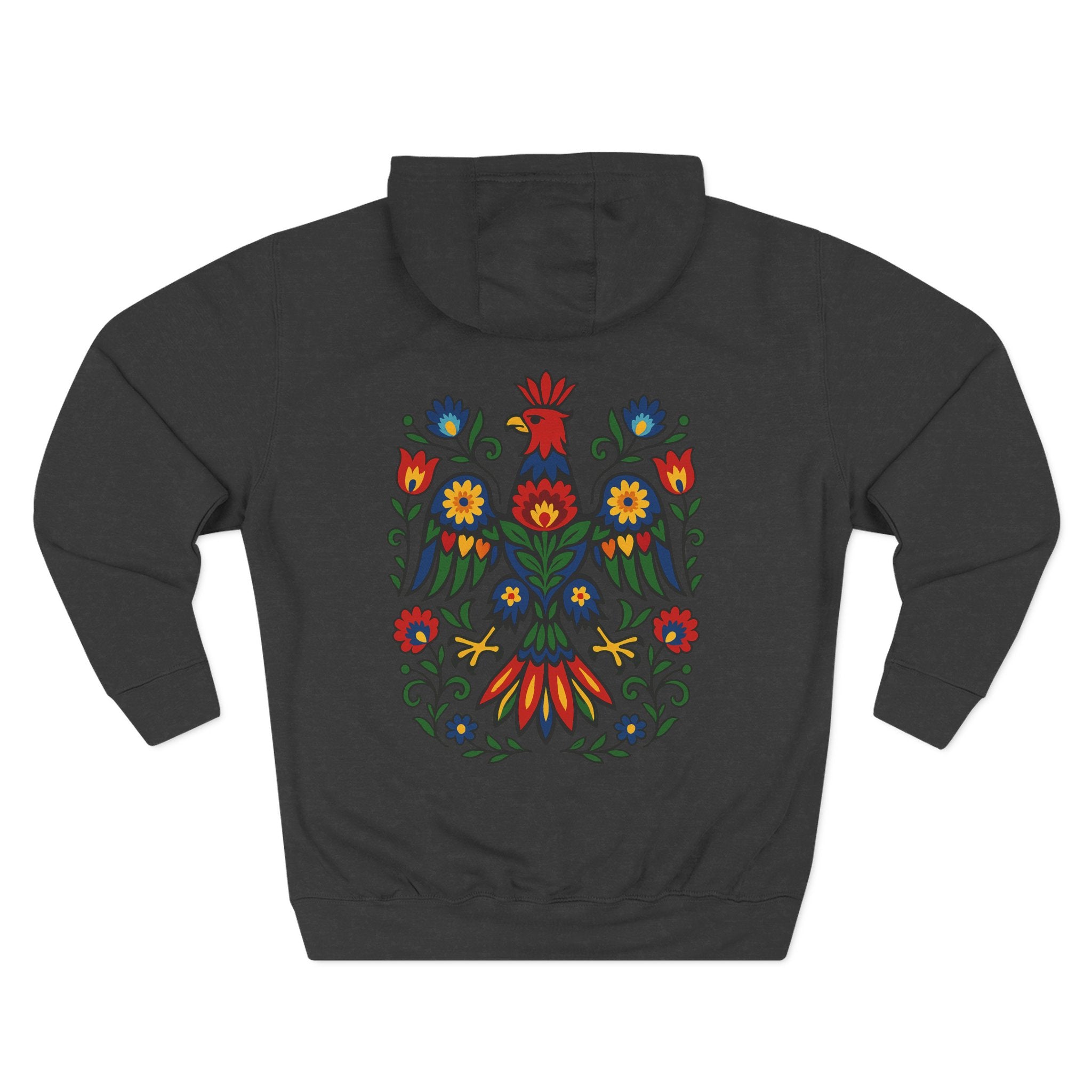 Folk Art Eagle Hoodie — Colorful Polish Wycinanki Design