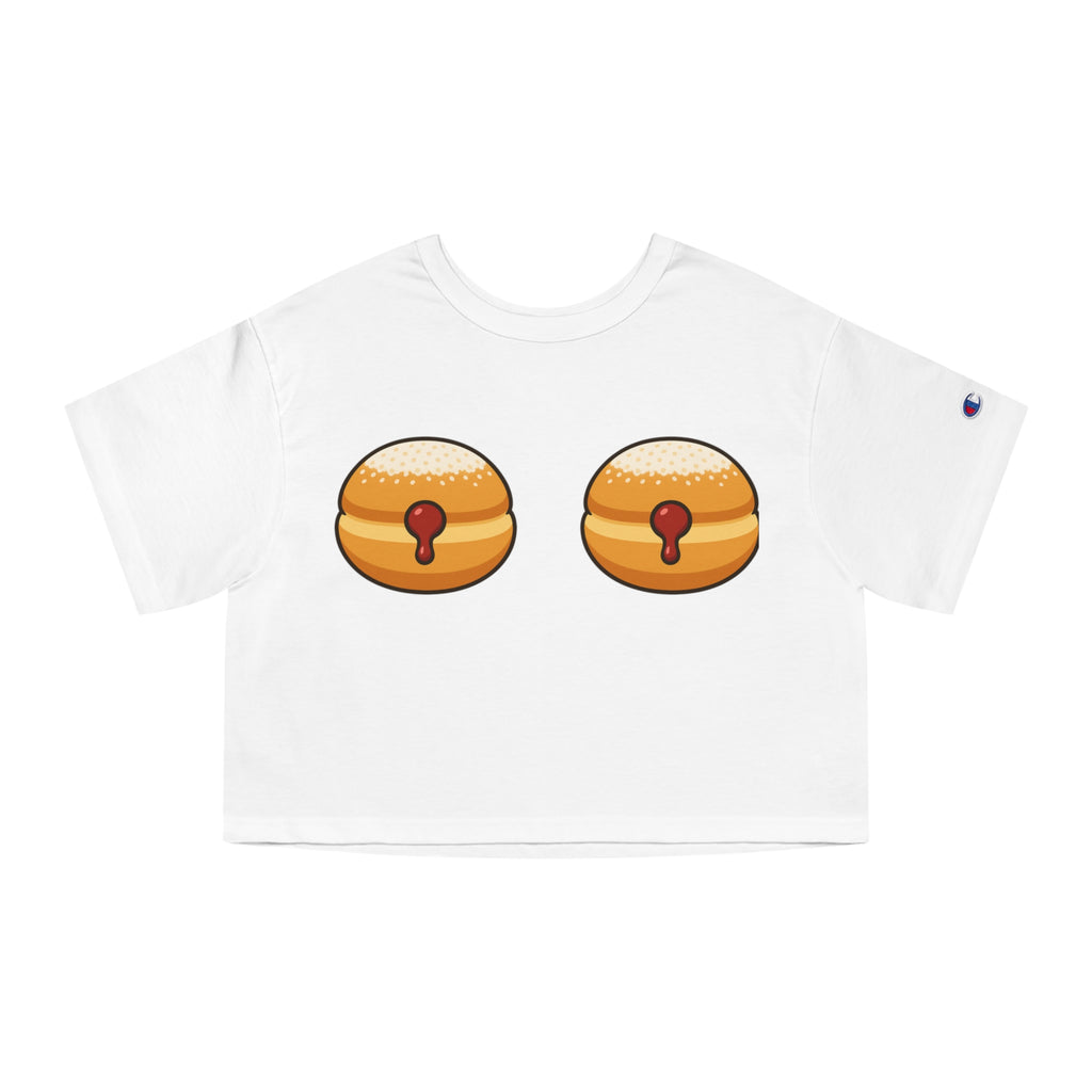 Cropped T-Shirt - Paczki Boobs Funny Crop Top