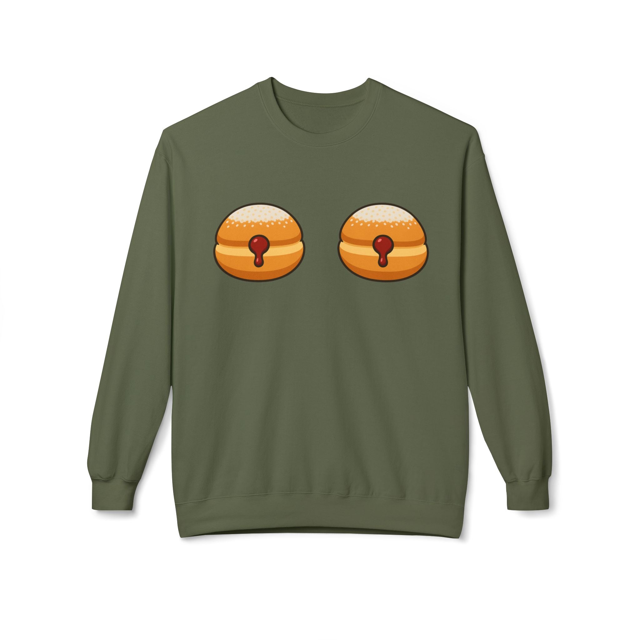 Crewneck Sweatshirt with Funny Paczki Boobs Design