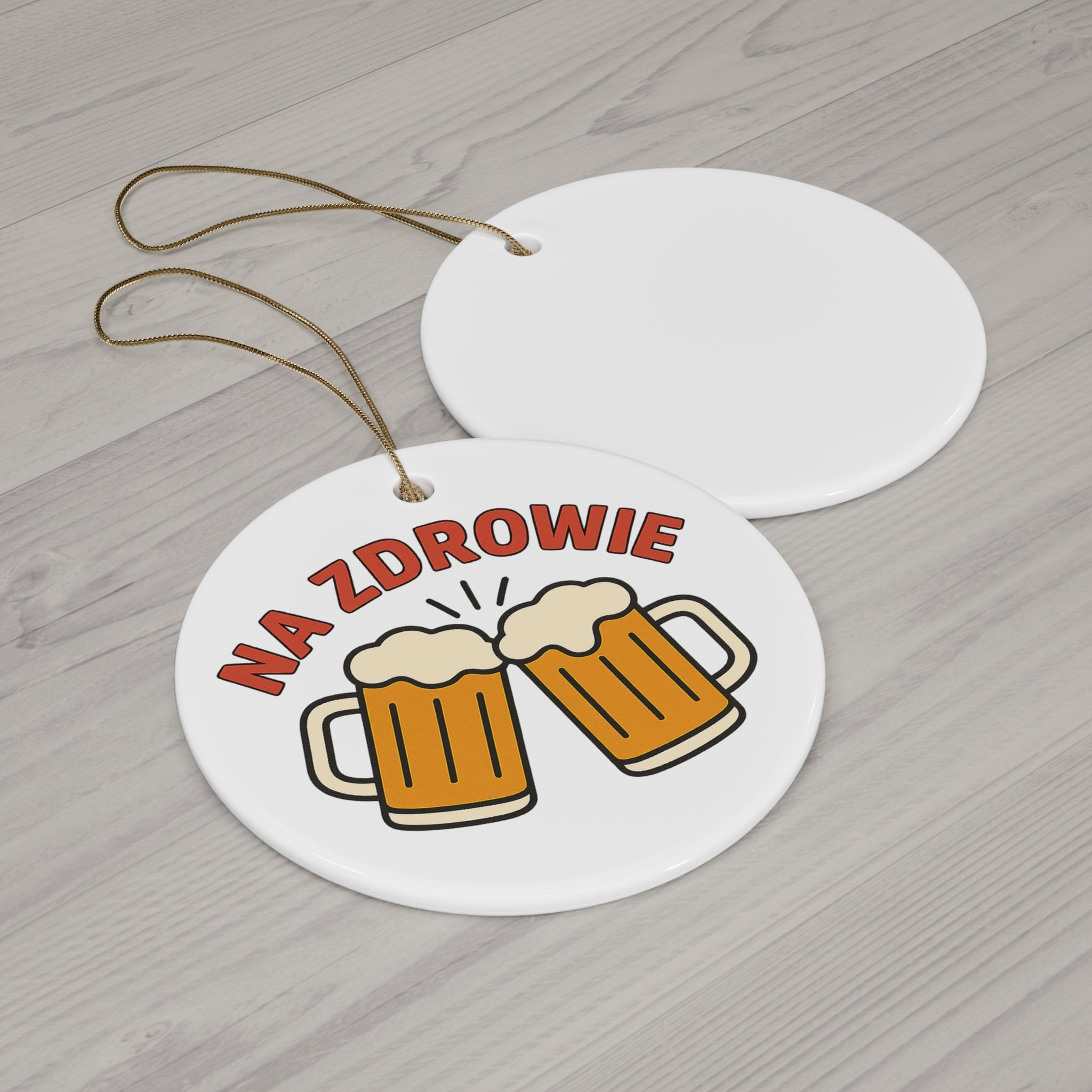 Polish 'Na Zdrowie' Beer Cheers Ceramic Ornament