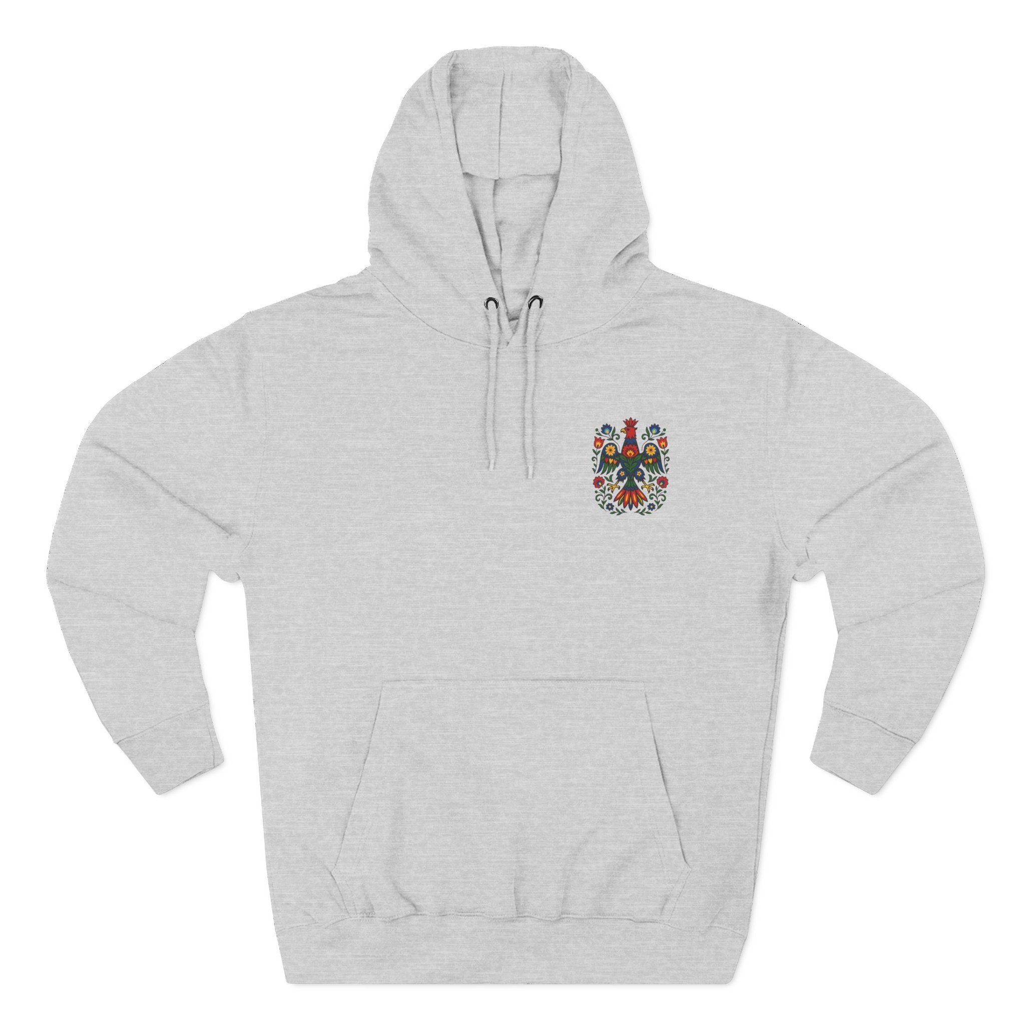 Folk Art Eagle Hoodie — Colorful Polish Wycinanki Design