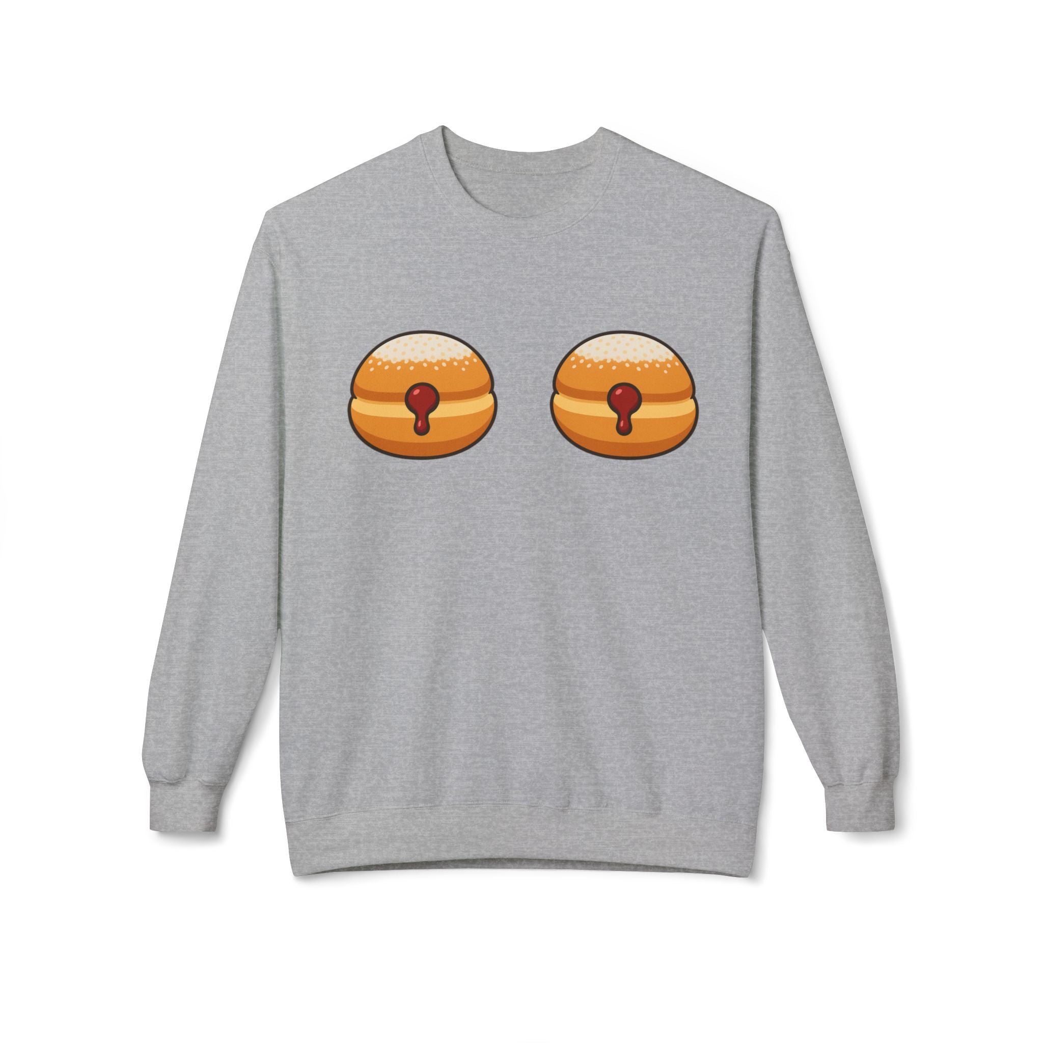 Crewneck Sweatshirt with Funny Paczki Boobs Design